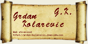 Grdan Kolarević vizit kartica